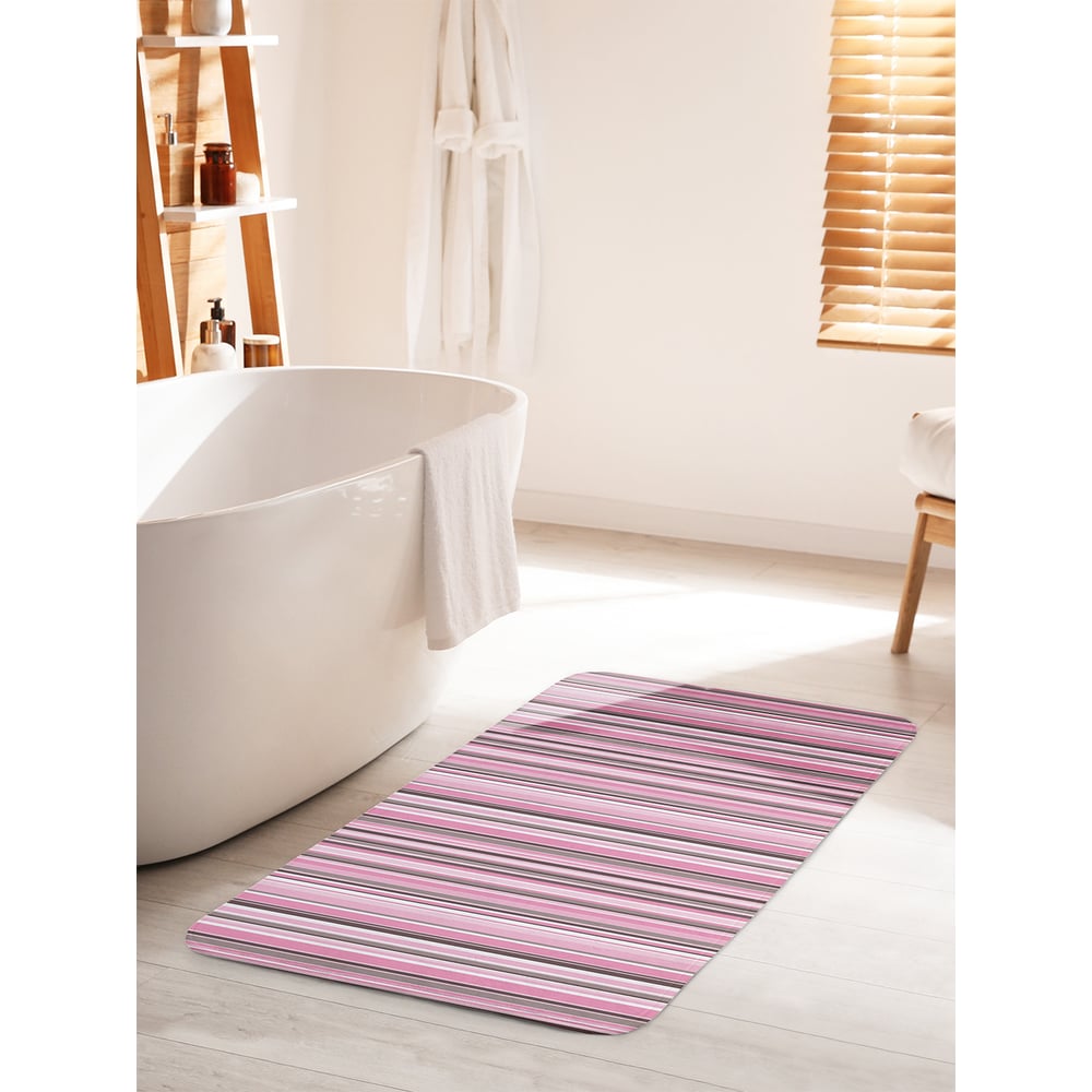 Изображение товара Коврик для ванной комнаты JOYARTY 60х100 см противоскользящий с нежными полосами