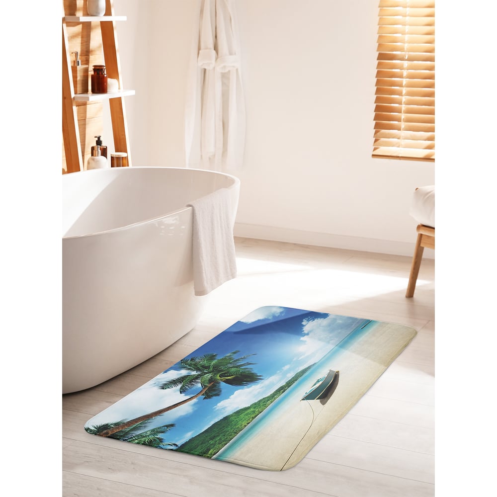 Изображение товара Противоскользящий коврик для ванной JOYARTY Лодка на песке 60х100 см