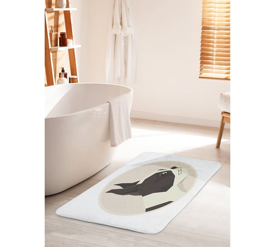 Изображение товара Коврик для ванной комнаты и туалета противоскользящий JOYARTY "Портрет собаки" 60х100 см bath_66876_60x100