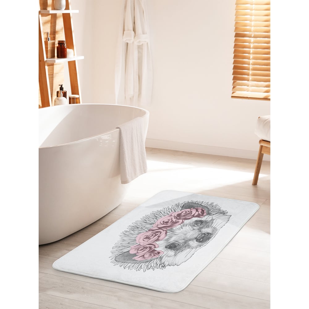 Изображение товара Коврик для ванной комнаты и туалета JOYARTY "Молодой ежик", противоскользящий, 60x100 см