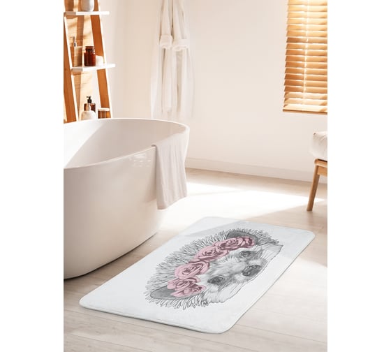 Изображение товара Коврик для ванной комнаты и туалета противоскользящий JOYARTY "Молодой ежик" 60х100 см bath_67692_60x100