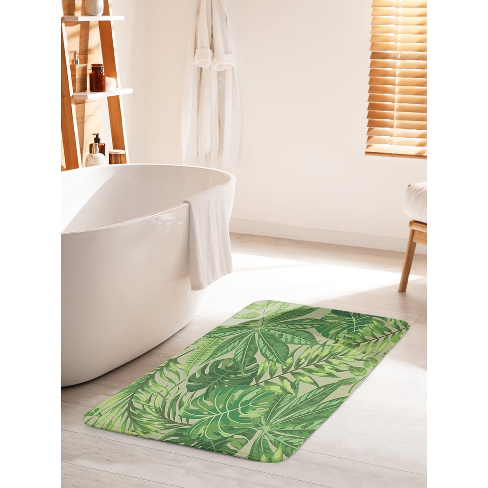 Изображение товара Противоскользящий коврик для ванной JOYARTY 60х100 см зелень