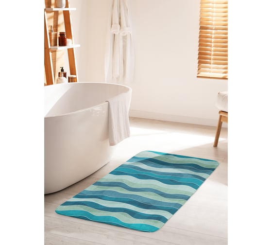 Изображение товара Коврик для ванной комнаты и туалета противоскользящий JOYARTY "Вертикальные волны" 60х100 см bath_59553_60x100