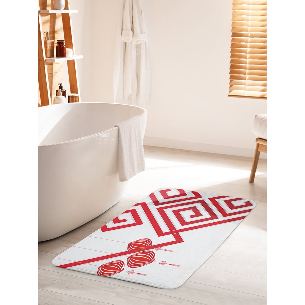 Изображение товара Коврик для ванной комнаты противоскользящий 60х100 см JOYARTY Японские фонарики