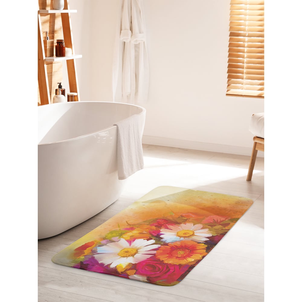Изображение товара Коврик для ванной комнаты и туалета противоскользящий JOYARTY "Букет цветов" 60х100 см bath_32702_60x100