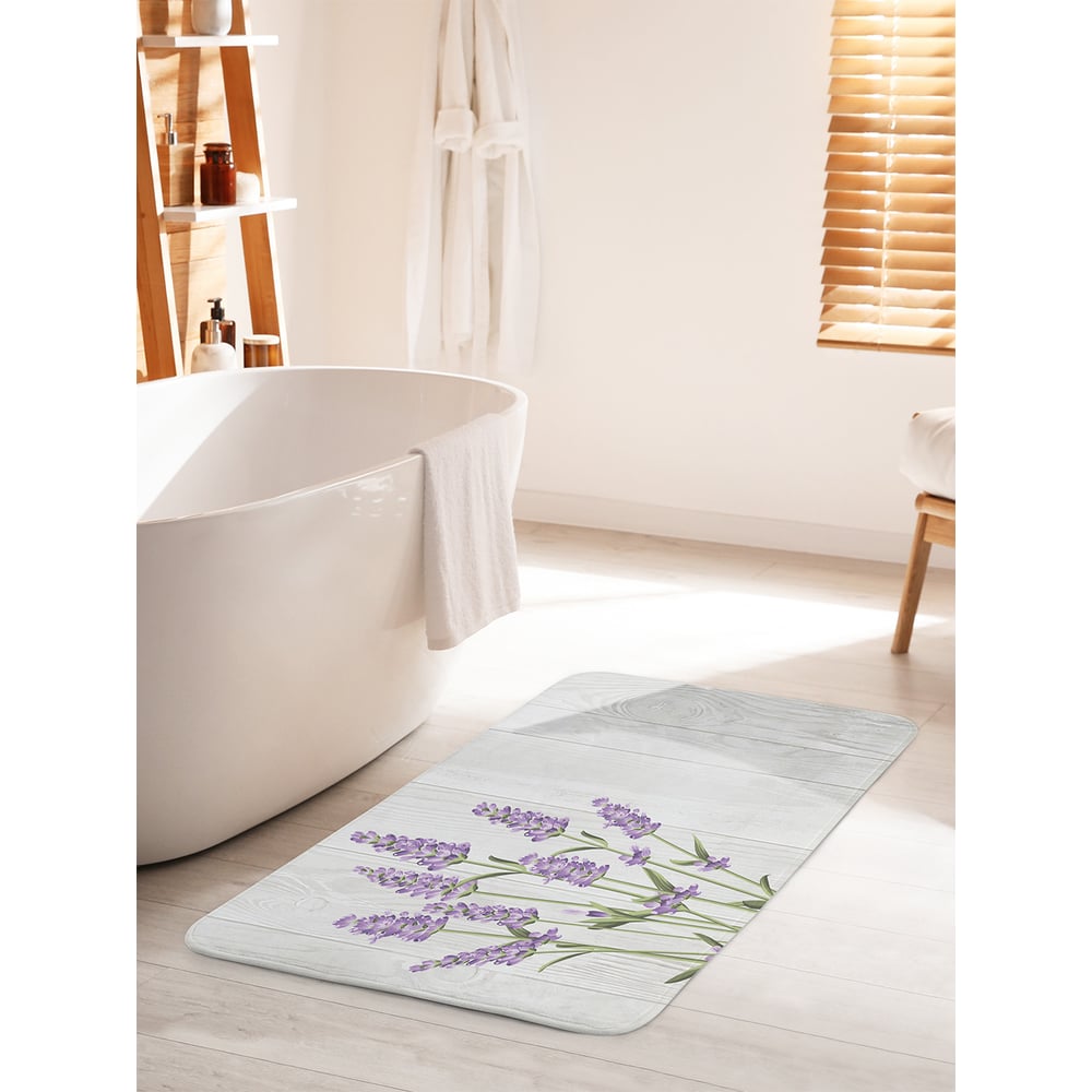 Изображение товара Коврик для ванной комнаты противоскользящий JOYARTY Лаванда у забора 60х100 см