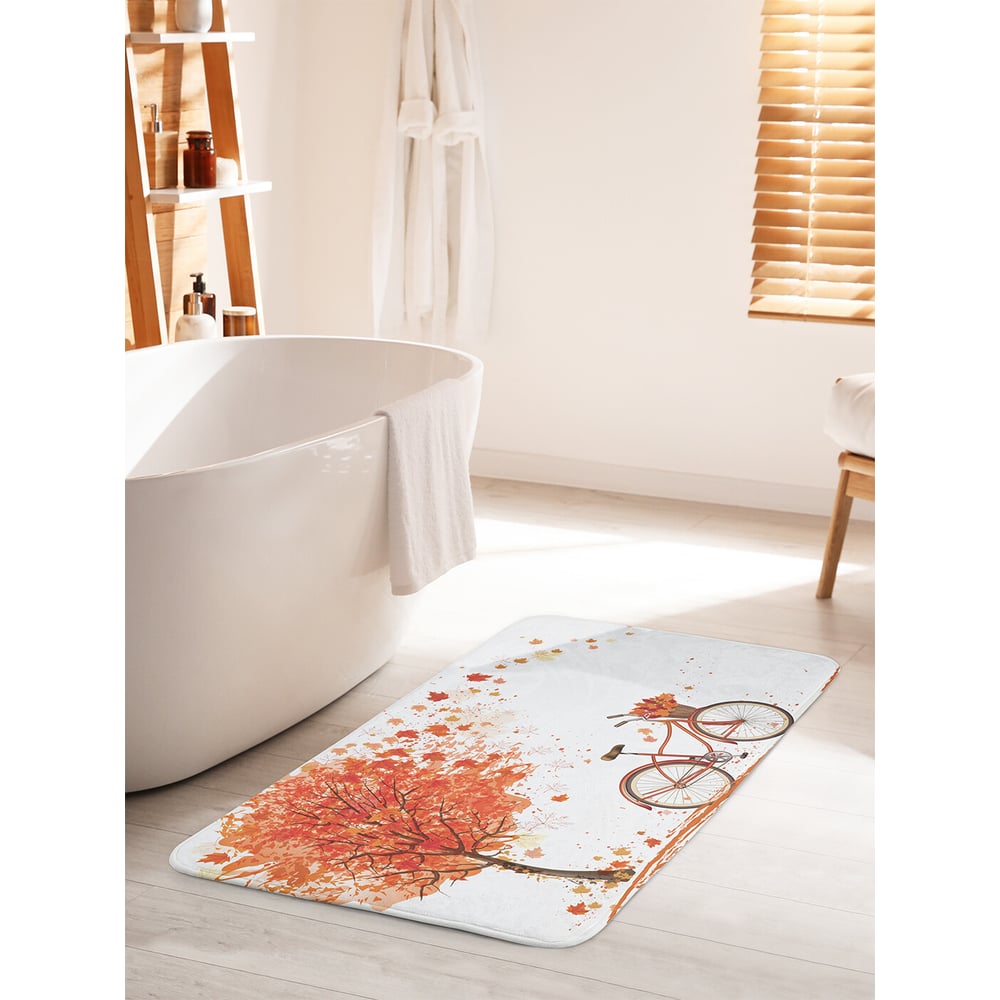 Изображение товара Коврик для ванной комнаты JOYARTY Велосипед под кленом 60х100 см антискользящий Изображение товара Коврик для ванной комнаты JOYARTY Велосипед под кленом 60х100 см антискользящий