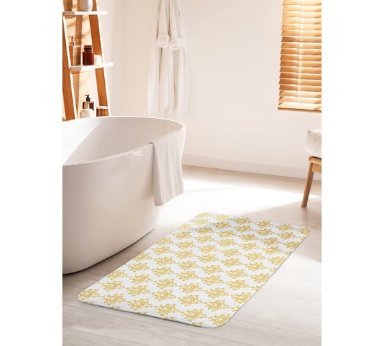 Изображение товара Коврик для ванной комнаты и туалета противоскользящий JOYARTY "Орнамент из золота" 60х100 см bath_33822_60x100