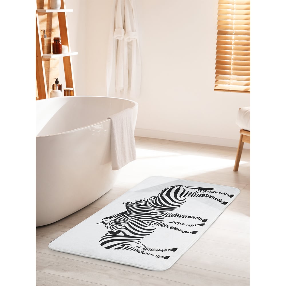 Изображение товара Коврик для ванной комнаты и туалета JOYARTY Зебры в обнимку 60х100 см