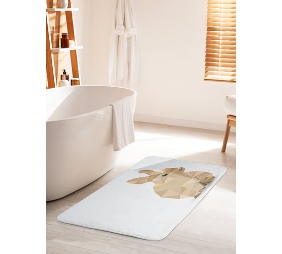 Изображение товара Коврик для ванной комнаты и туалета противоскользящий JOYARTY "Мозаичный заяц" 60х100 см bath_79459_60x100