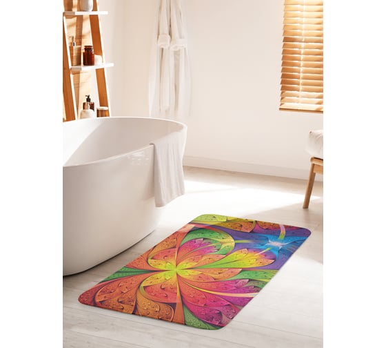 Изображение товара Коврик для ванной комнаты и туалета противоскользящий JOYARTY "Туманная паутина" 60х100 см bath_21572_60x100