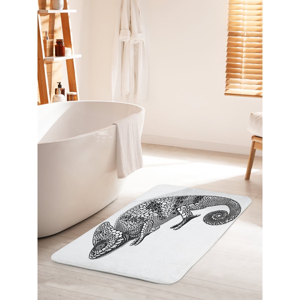 Изображение товара Коврик для ванной комнаты JOYARTY Серый хамелеон 60х100 см антискользящий