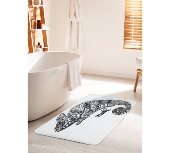 Изображение товара Коврик для ванной комнаты и туалета противоскользящий JOYARTY "Серый хамелеон" 60х100 см bath_22186_60x100