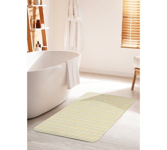 Изображение товара Коврик для ванной комнаты и туалета противоскользящий JOYARTY "Спокойные полоски" 60х100 см bath_31723_60x100