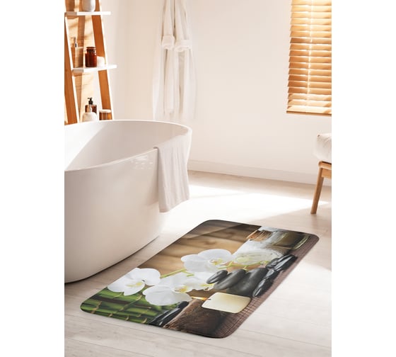 Изображение товара Коврик для ванной комнаты и туалета противоскользящий JOYARTY "Массажные традиции" 60х100 см bath_21860_60x100