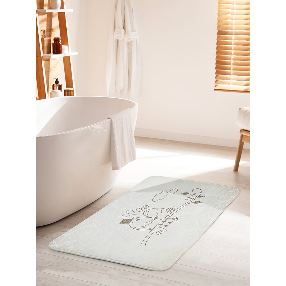 Изображение товара Противоскользящий коврик для ванной комнаты JOYARTY Птички молодожены 60х100 см