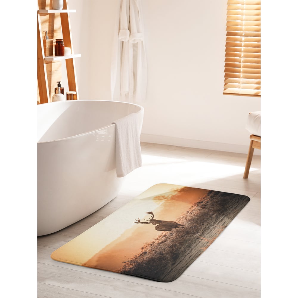 Изображение товара Коврик для ванной комнаты и туалета JOYARTY Олень в поле 60х100 см противоскользящий