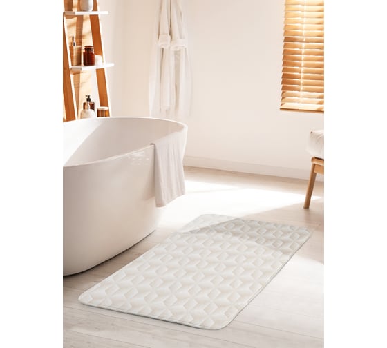 Изображение товара Коврик для ванной комнаты и туалета противоскользящий JOYARTY "Выпуклые ромбы" 60х100 см bath_33356_60x100