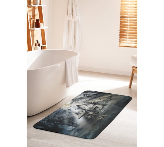 Изображение товара Коврик для ванной комнаты и туалета противоскользящий JOYARTY "Заброшенный дом" 60х100 см bath_36701_60x100