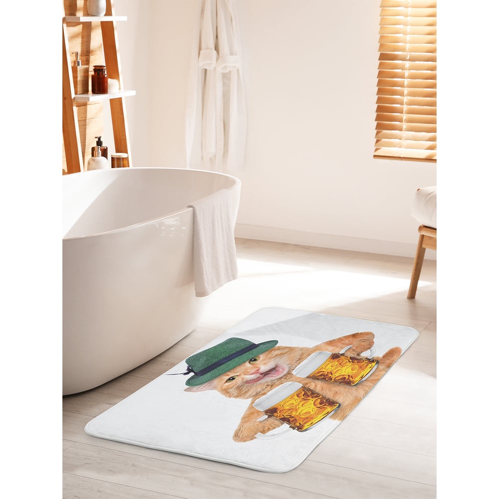 Изображение товара Коврик для ванной JOYARTY противоскользящий Пивной кот 60x100 см