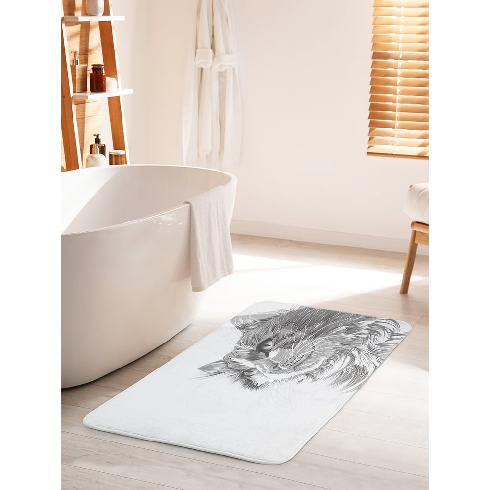 Изображение товара Коврик для ванной JOYARTY Эскизный портрет кота 60х100 см противоскользящий