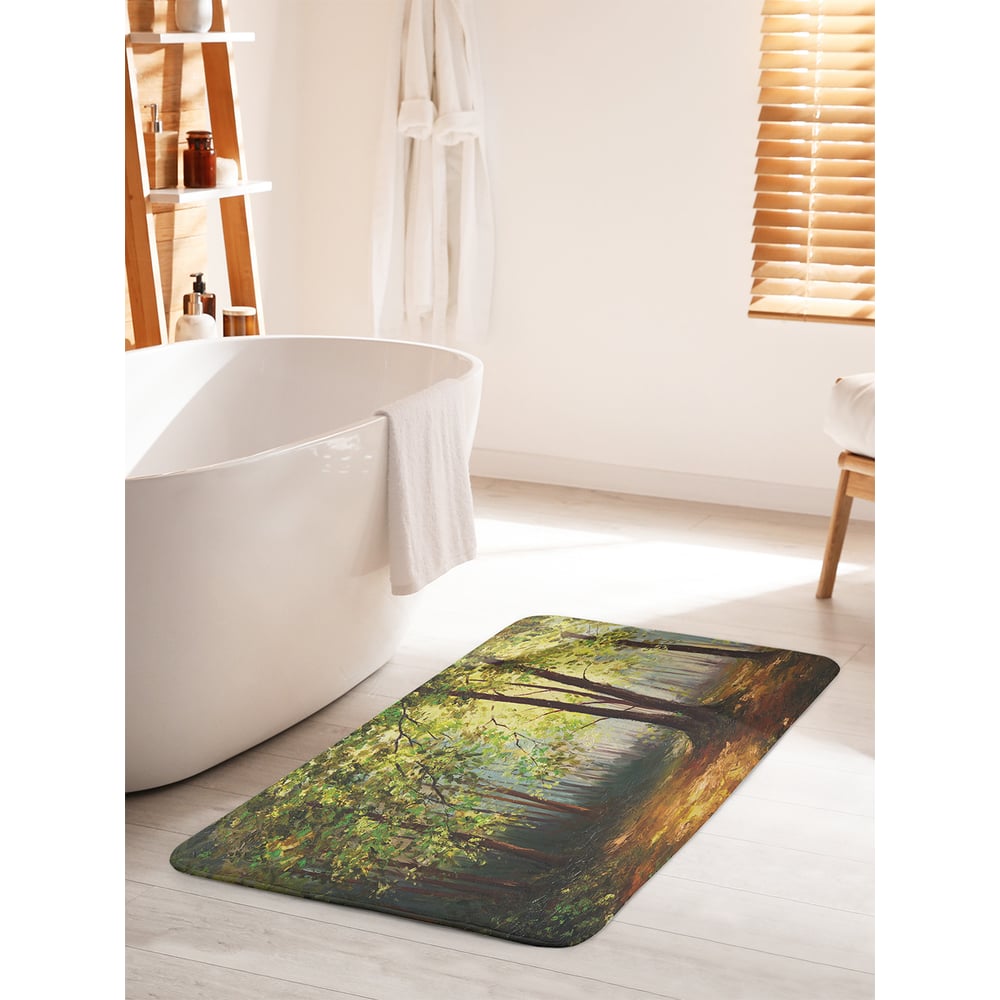 Изображение товара Коврик для ванной комнаты JOYARTY Лучи сквозь листву 60х100 см противоскользящий