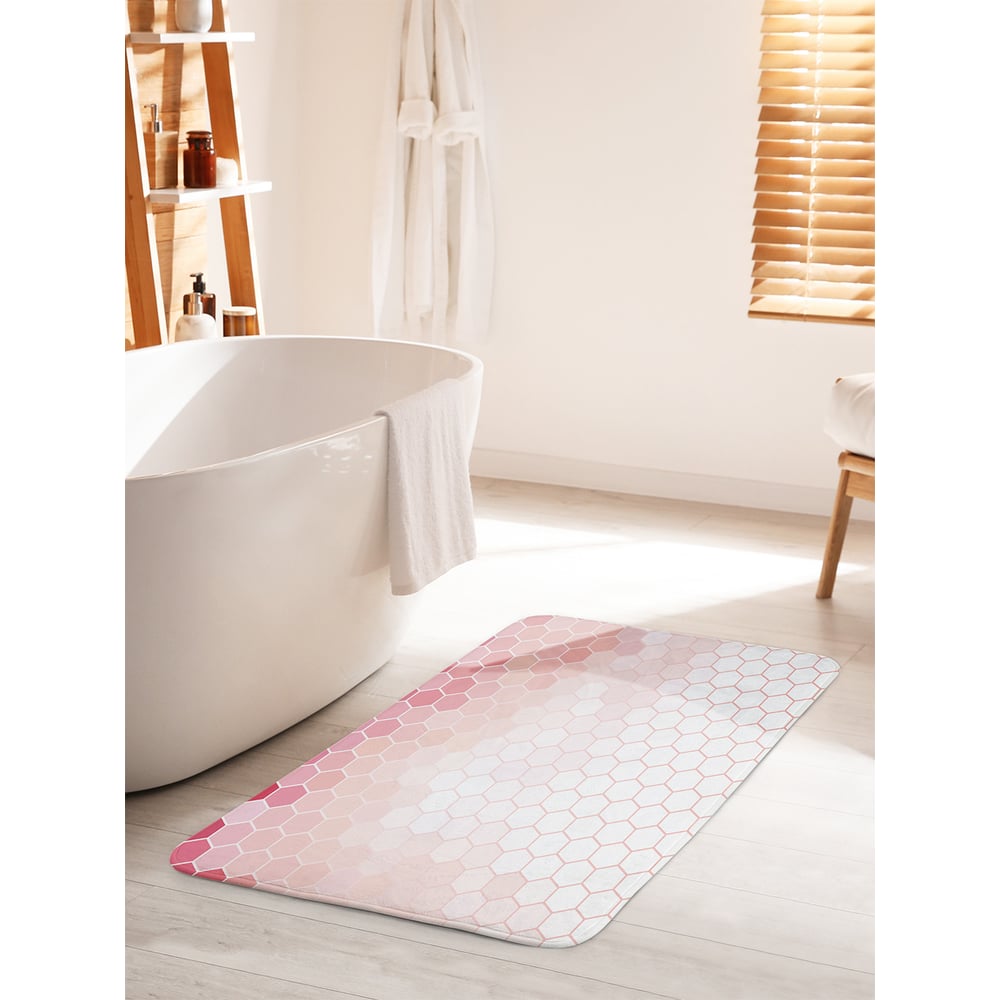 Изображение товара Коврик для ванной комнаты JOYARTY Градиентные соты 60х100 см противоскользящий