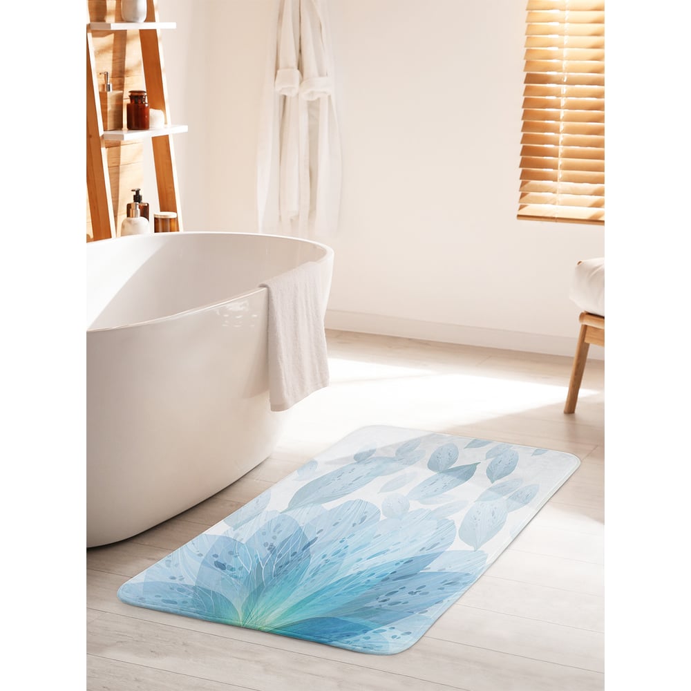 Изображение товара Коврик для ванной комнаты и туалета противоскользящий 60х100 см JOYARTY Прозрачные лепестки