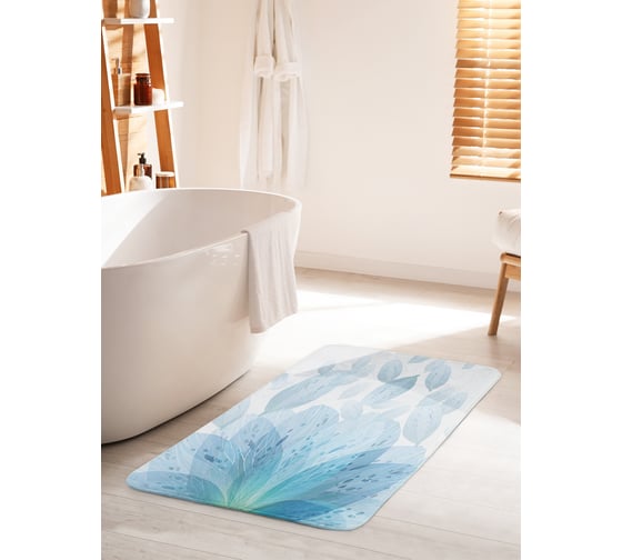 Изображение товара Коврик для ванной комнаты и туалета противоскользящий JOYARTY "Прозрачные лепестки" 60х100 см bath_29375_60x100