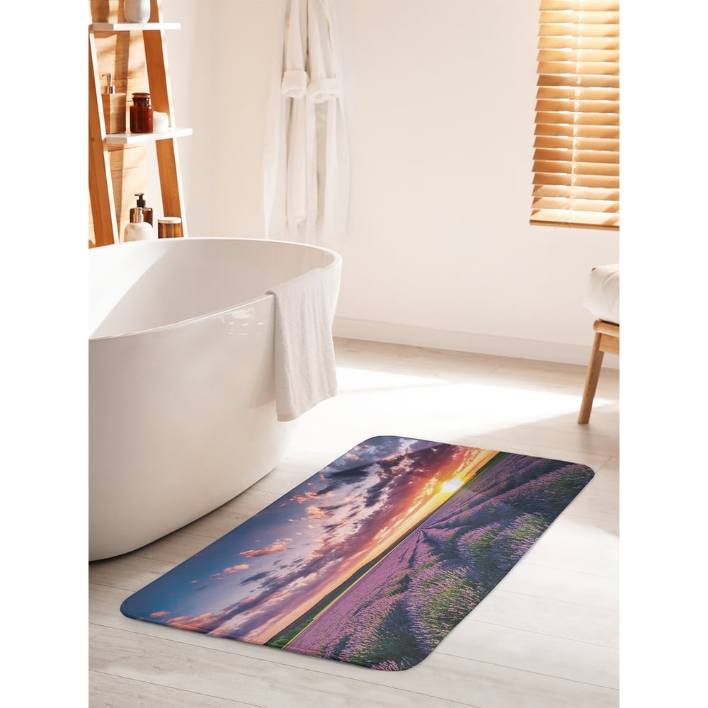 Изображение товара Коврик для ванной комнаты и туалета противоскользящий JOYARTY 60x100 см Лавандовое поле