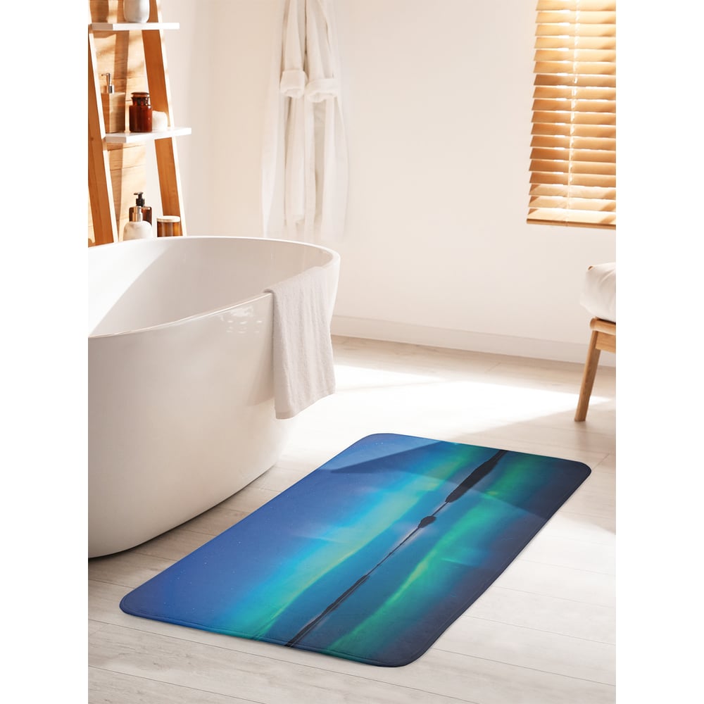 Изображение товара Коврик для ванной комнаты и туалета противоскользящий JOYARTY 60x100 см северное сияние