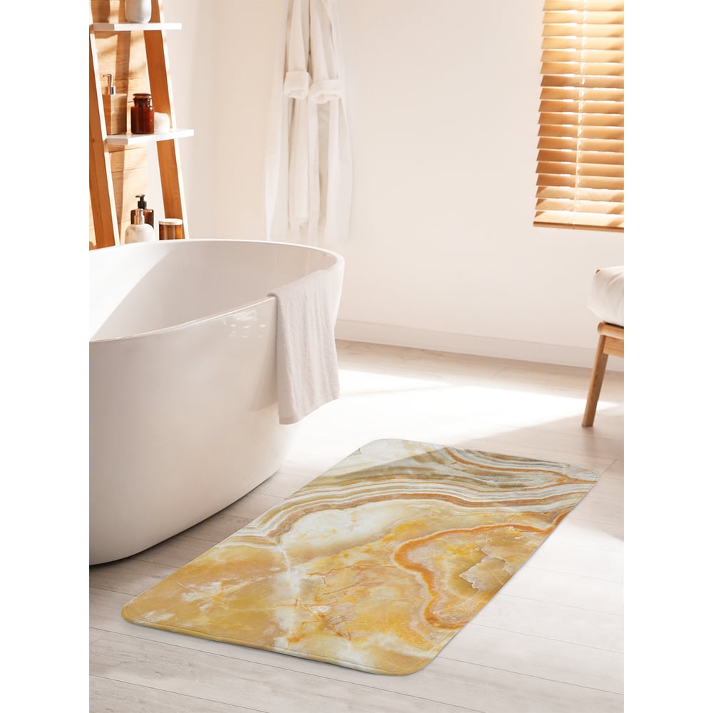 Изображение товара Коврик для ванной комнаты и туалета противоскользящий JOYARTY 60х100 см мраморные кольца