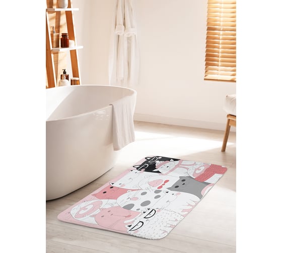 Изображение товара Коврик для ванной комнаты и туалета противоскользящий JOYARTY "Серьезные котята" 60х100 см bath_34018_60x100