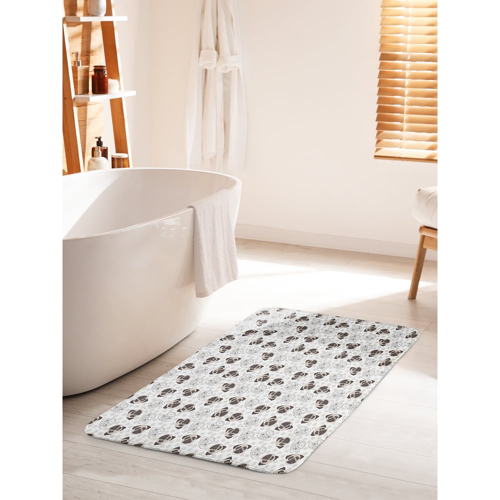 Изображение товара Противоскользящий коврик для ванной комнаты 60х100 см с изображением мопса JOYARTY