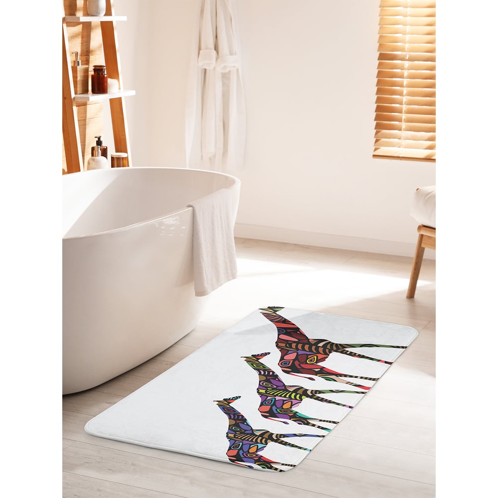 Изображение товара Коврик для ванной комнаты противоскользящий JOYARTY 60х100 см Орнаментальные жирафы