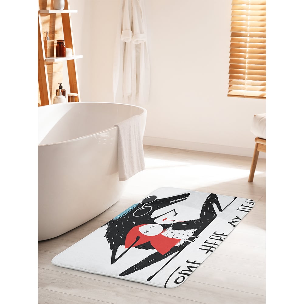 Изображение товара Коврик для ванной комнаты и туалета противоскользящий JOYARTY "Красная шапочка и волк" 60х100 см bath_31244_60x100