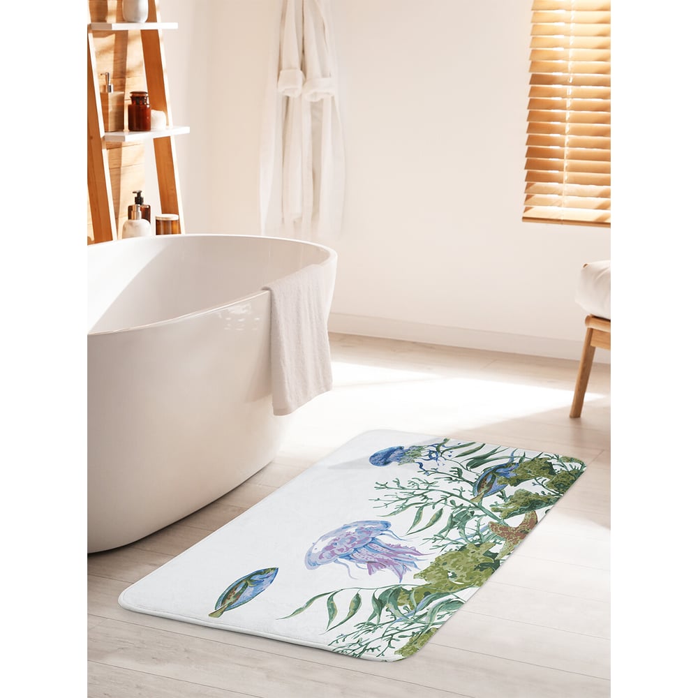 Изображение товара Противоскользящий коврик для ванной JOYARTY Медуза 60х100 см антискользящее покрытие