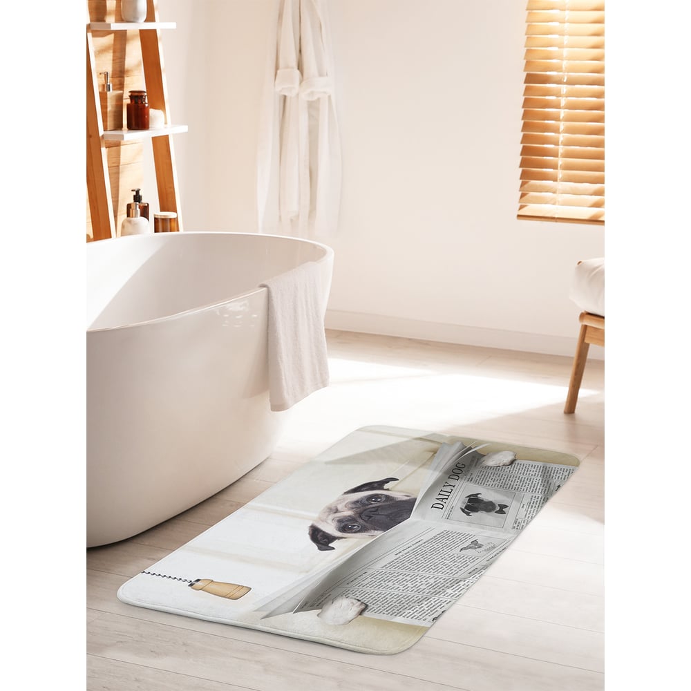 Изображение товара Коврик для ванной комнаты и туалета JOYARTY Собака с газетой 60х100 см