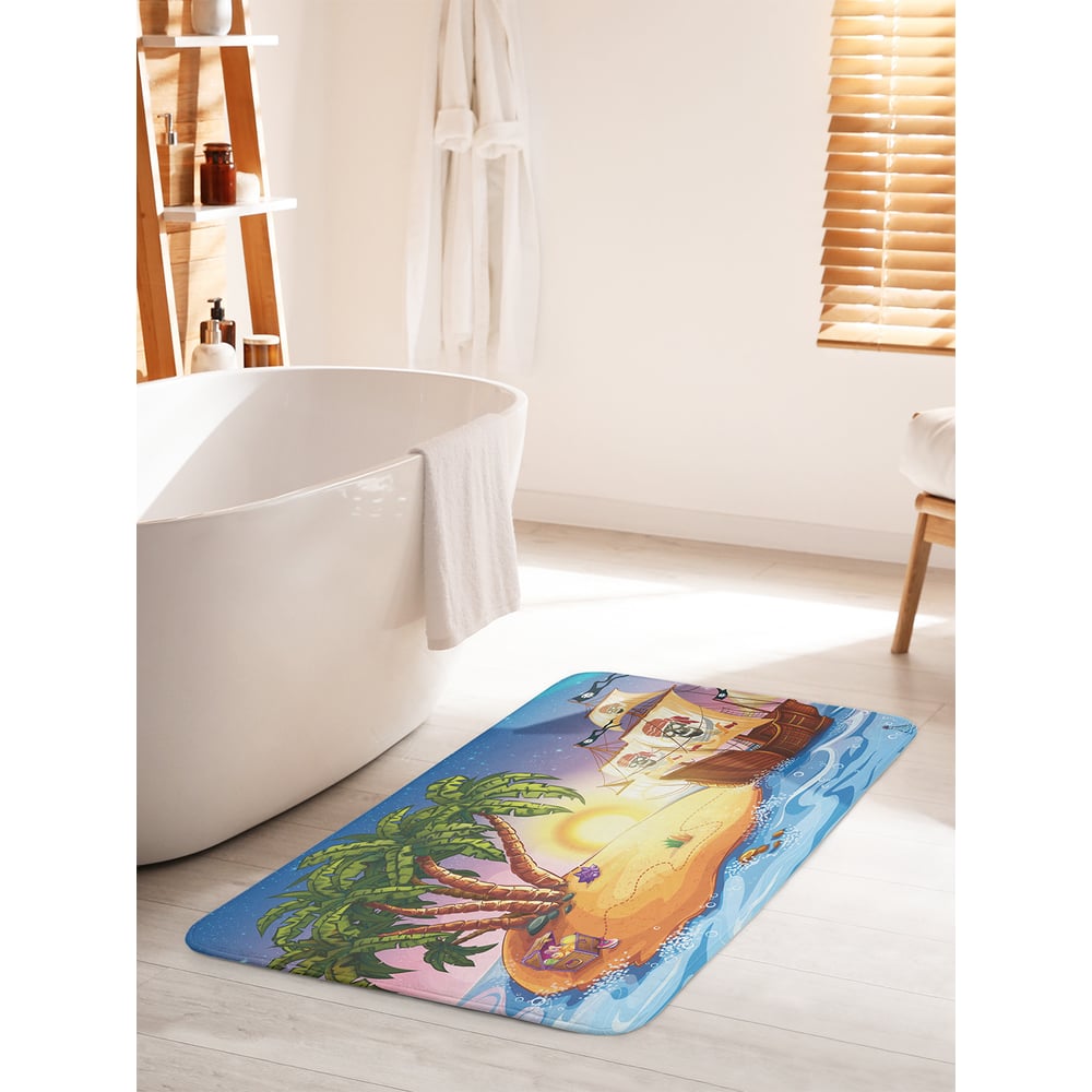 Изображение товара Коврик для ванной комнаты и туалета противоскользящий JOYARTY "Пираты прячут клад" 60х100 см bath_38217_60x100