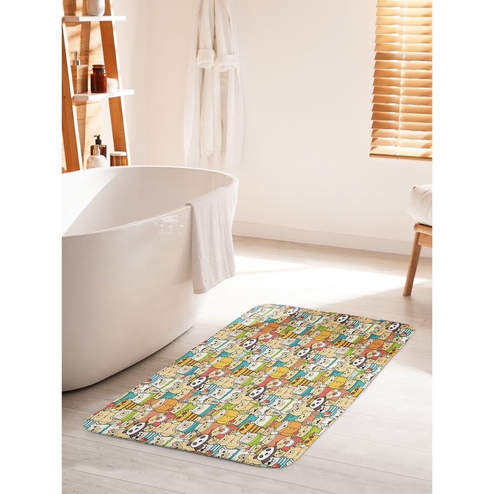Изображение товара Коврик для ванной комнаты и туалета JOYARTY Парад медведей 60x100 см яркий антискользящий