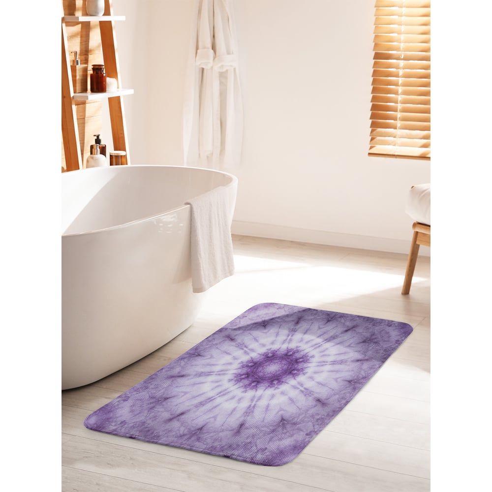 Изображение товара Коврик для ванной комнаты и туалета противоскользящий JOYARTY 60х100 см фиолетовые узоры