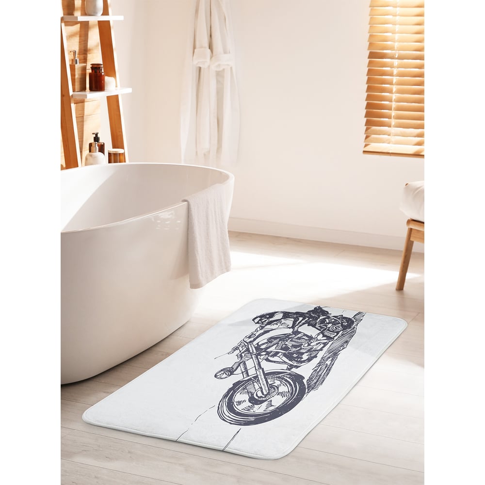 Изображение товара Коврик для ванной комнаты и туалета противоскользящий JOYARTY Байкер в дороге 60х100 см