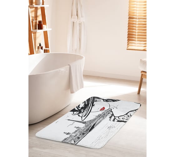 Изображение товара Коврик для ванной комнаты и туалета противоскользящий JOYARTY "Привлекательный париж" 60х100 см bath_21033_60x100