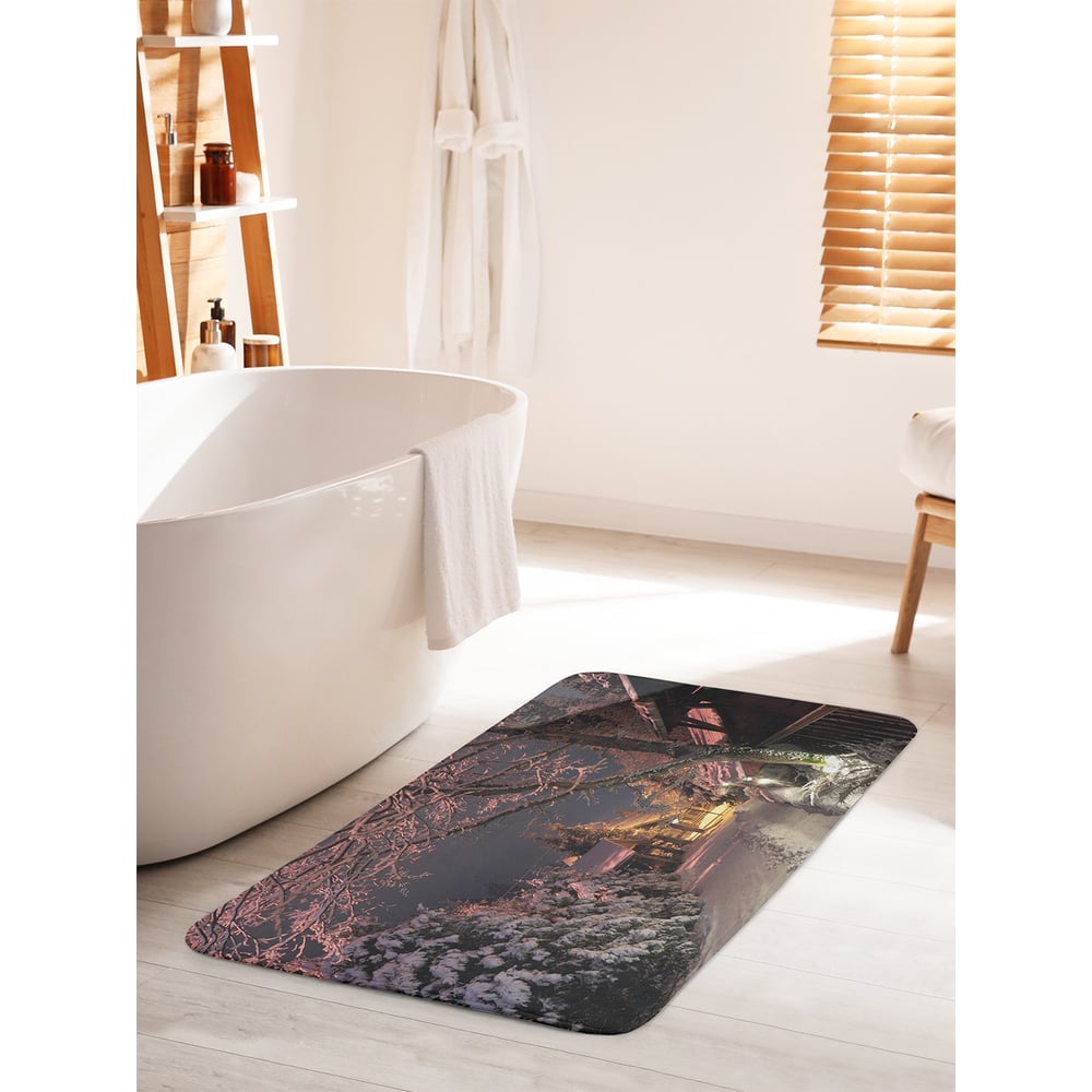 Изображение товара Противоскользящий коврик для ванной комнаты 60х100 см JOYAARTY "Снежный вечер"