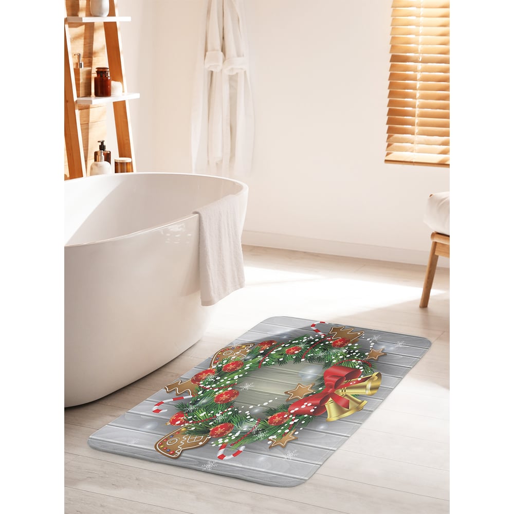 Изображение товара Коврик для ванной JOYARTY "Новогодние колокольчики" 60х100 см