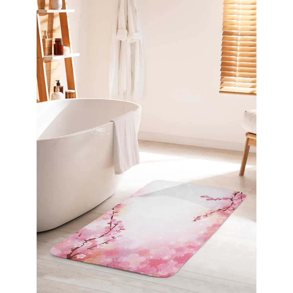 Изображение товара Коврик для ванной комнаты противоскользящий JOYARTY 60х100 см ветки сакуры