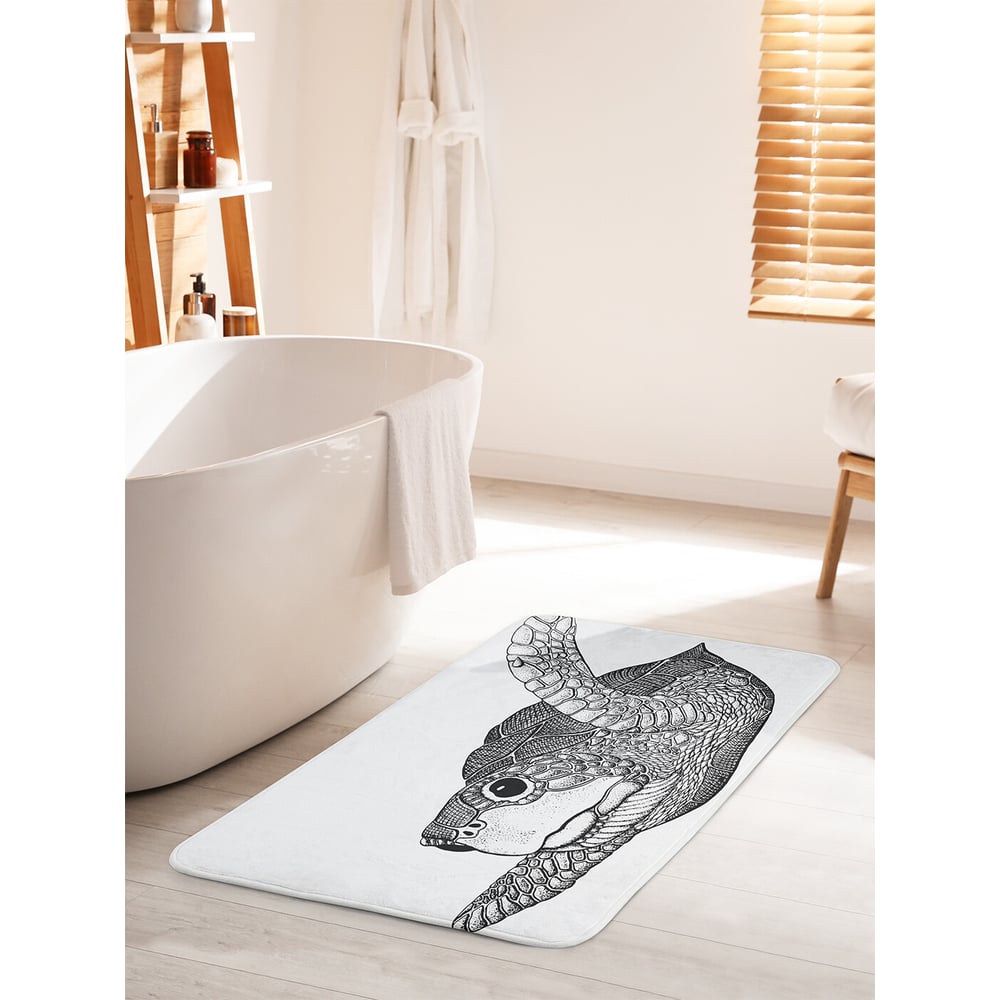 Изображение товара Коврик для ванной комнаты и туалета противоскользящий JOYARTY 60х100 см графическая черепашка