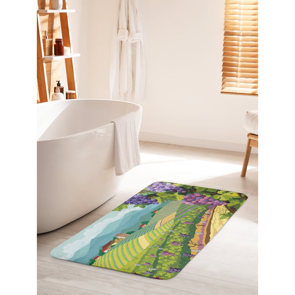 Изображение товара Противоскользящий коврик для ванной JOYARTY Виноградники на холмах 60х100 см