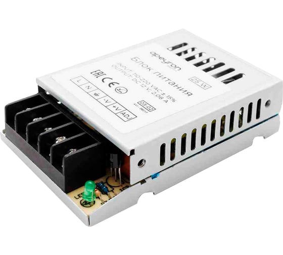 Изображение товара Блок питания Apeyron 12В, 25 Вт, IP20, 2А, металл, 78х48х20мм 03-02