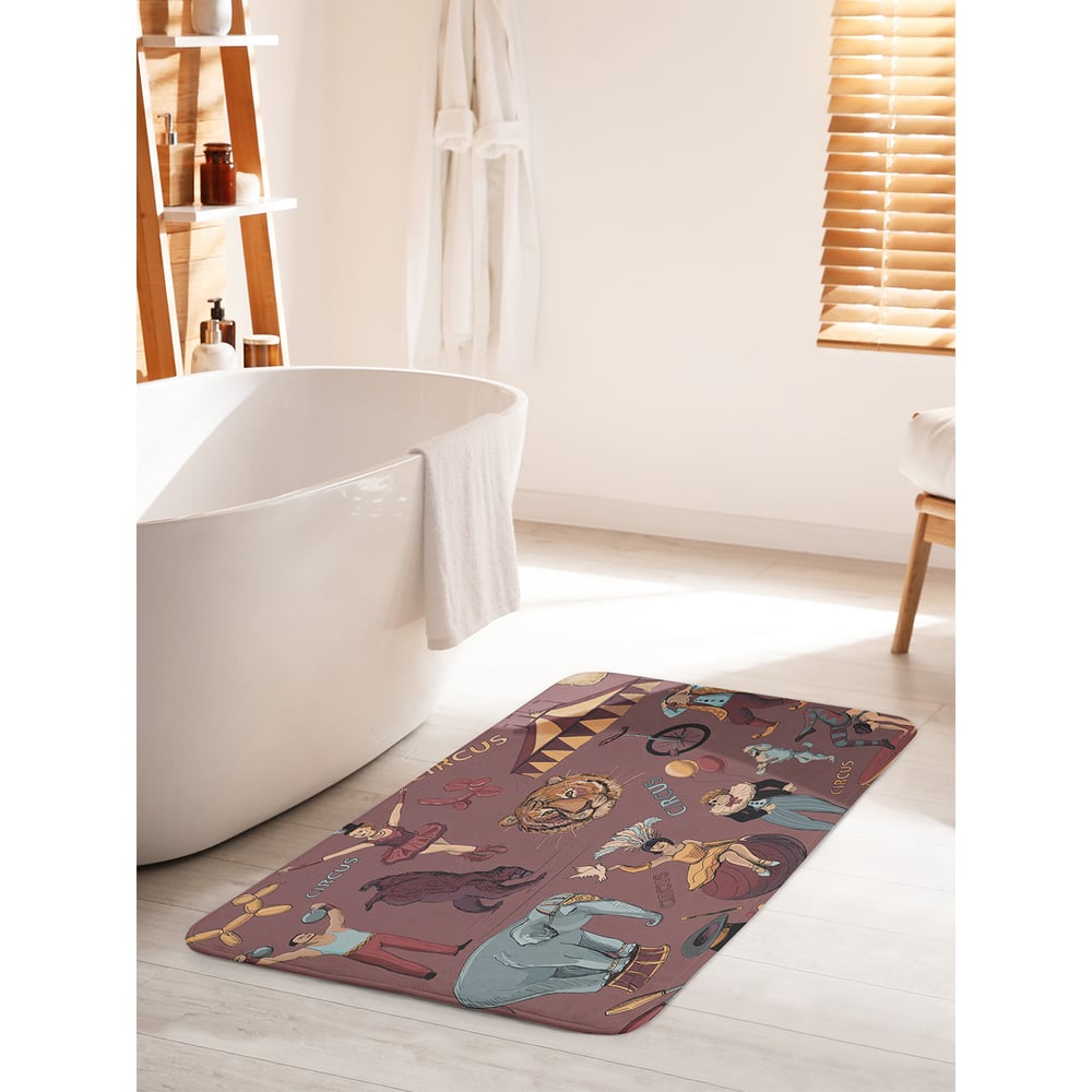 Изображение товара Коврик для ванной комнаты JOYARTY Цирковые звери 60х100 см противоскользящий